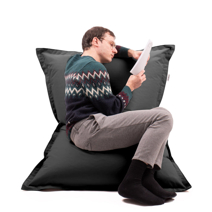 Pouf Cuscino Thin medio sacca vuota in tessuto antistrappo impermeabile Jive per interno dim.135x90 cm