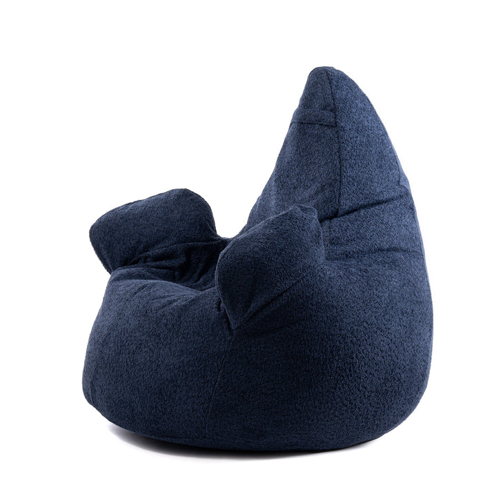 Pouf Poltrona Sacco Gigante XL Ploof Avalon in tessuto Bouclè per interno dim. Ø95 x H105 cm