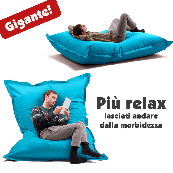 Pouf Cuscino Thin gigante sacca vuota in tessuto antistrappo impermeabile Jive per interno dim.200x140cm