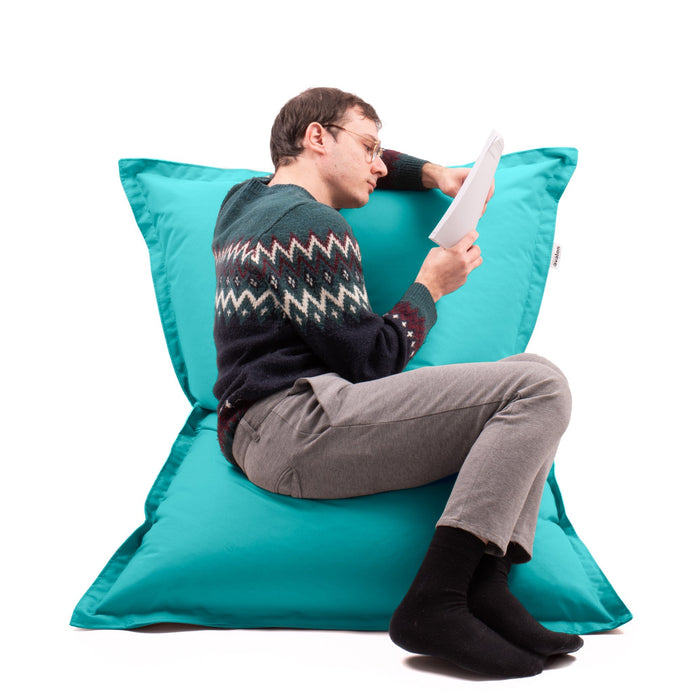 Pouf Cuscino Thin medio sacca vuota in tessuto antistrappo impermeabile Jive per interno dim.135x90 cm