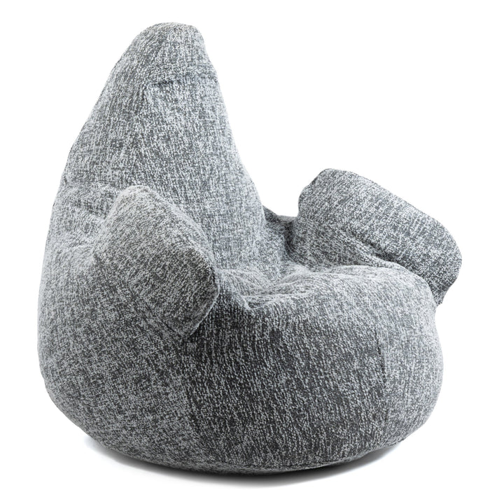 Pouf Poltrona Sacco Super Gigante XXL Ploof Avalon in tessuto Grisaglia per interno dim. Ø105 x H115 cm