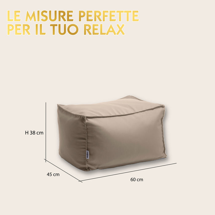 Pouf Badd  Avalon in tessuto Tropical per esterno. Dim: 45x60x38 cm