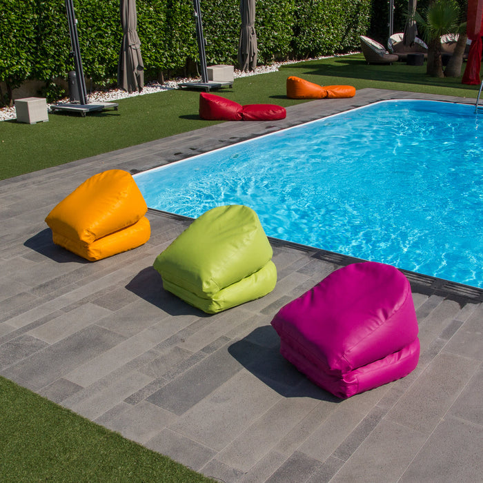 Avalon Pouf Poltrona/Letto Double Mamba in ecopelle Imbottito Made in Italy dim:  95X75 cm