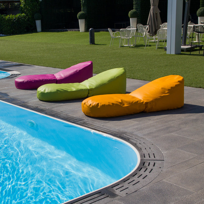 Avalon Pouf Poltrona/Letto Double Mamba in ecopelle Imbottito Made in Italy dim:  95X75 cm
