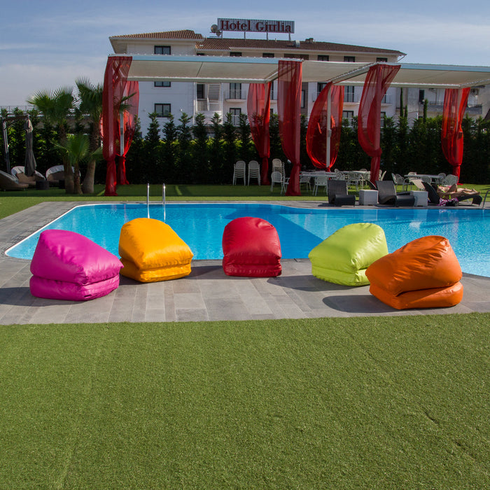Avalon Pouf Poltrona/Letto Double Mamba in ecopelle Imbottito Made in Italy dim:  95X75 cm