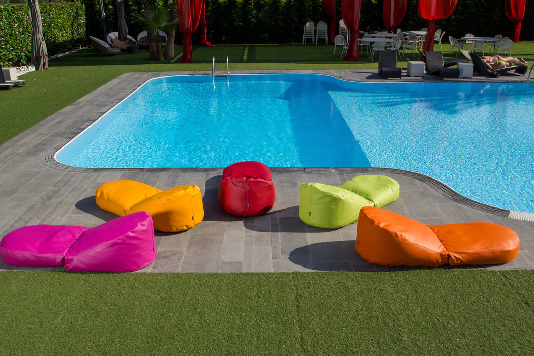 Avalon Pouf Poltrona/Letto Double Mamba in ecopelle Imbottito Made in Italy dim:  95X75 cm