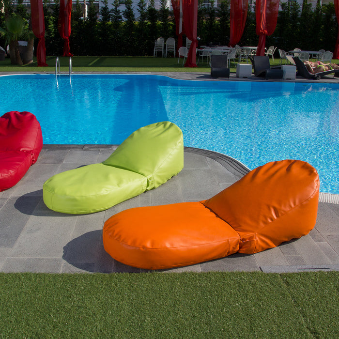 Avalon Pouf Poltrona/Letto Double Mamba in ecopelle Imbottito Made in Italy dim:  95X75 cm