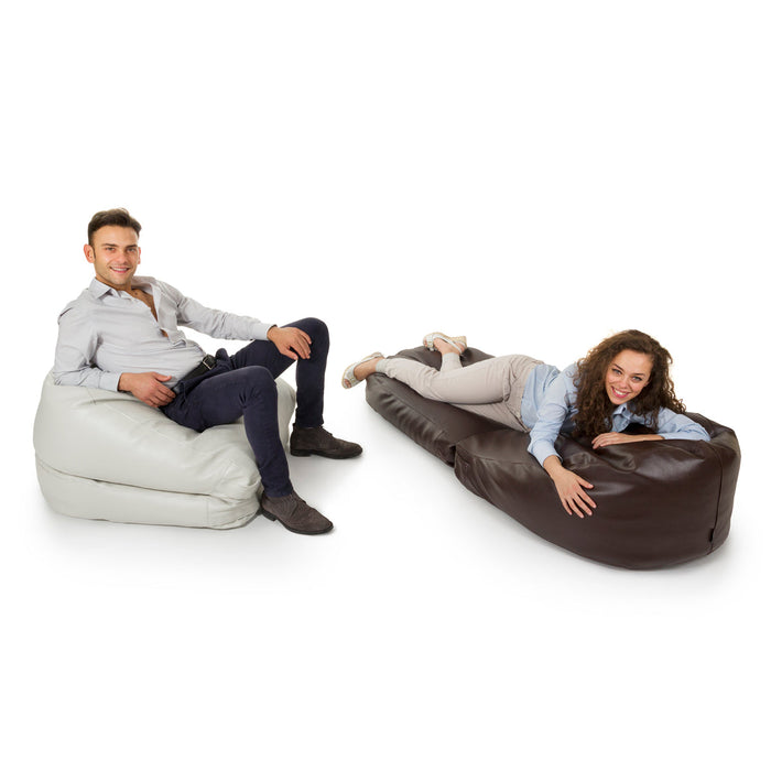 Avalon Pouf Poltrona/Letto Double Mamba in ecopelle Imbottito Made in Italy dim:  95X75 cm