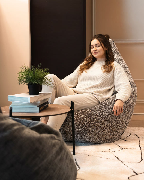Pouf Poltrona Sacco Grande BAG L Avalon in tessuto Grisaglia per interno dim. 80 x 125 cm