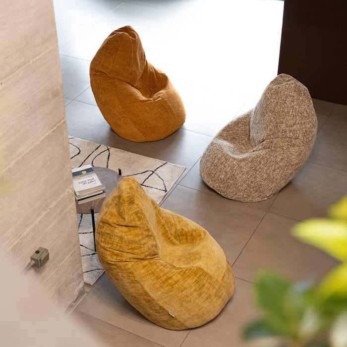Pouf Poltrona Sacco Grande BAG L Avalon in tessuto Bouclè per interno dim. 80 x 125 cm