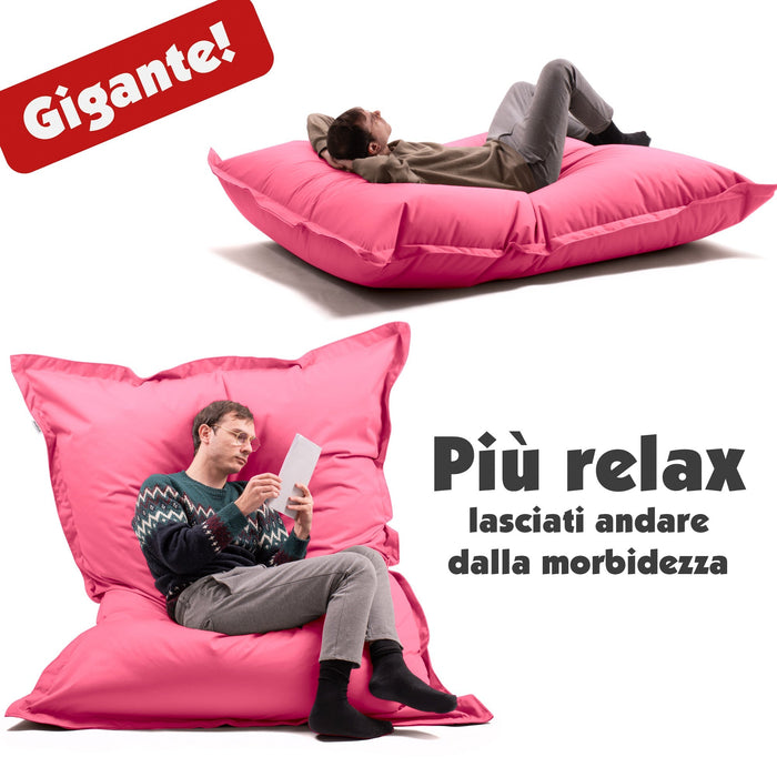 Pouf Cuscino Thin gigante sacca vuota in tessuto antistrappo impermeabile Jive per interno dim.200x140cm