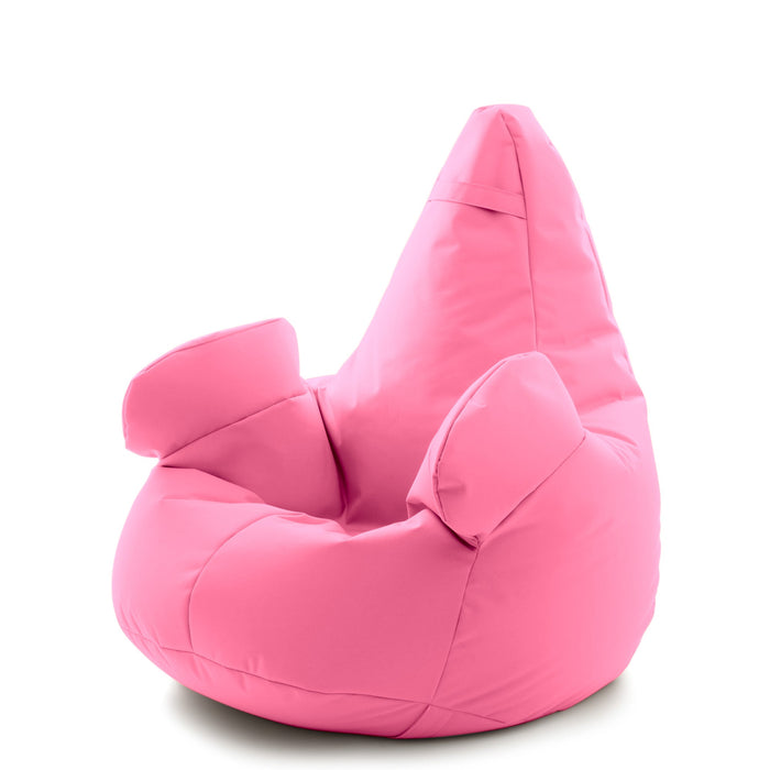 Pouf poltrona sacco Gigante XL con braccioli Ploof, sfoderabile con sacca interna, Avalon in tessuto poliestere Samba per esterno Imbottito, Antistrappo, Impermeabile Dim: Ø95 x H105 cm