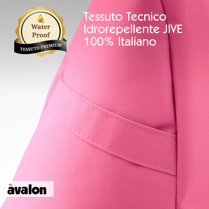 Pouf poltrona sacco Grande con braccioli Ploof, sfoderabile con sacca interna, Avalon in tessuto poliestere Jive per interno Imbottito, Antistrappo, Impermeabile Dim: Ø85 x H90 cm