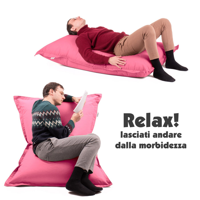Pouf Cuscino Thin medio sacca vuota in tessuto antistrappo impermeabile Jive per interno dim.135x90 cm