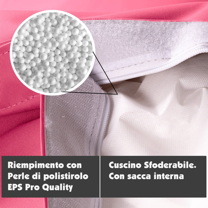 Pouf Cuscino Thin gigante sacca vuota in tessuto antistrappo impermeabile Jive per interno dim.200x140cm