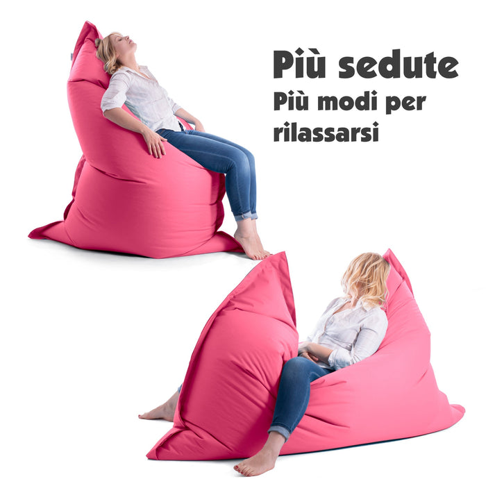 Pouf Cuscino Thin gigante sacca vuota in tessuto antistrappo impermeabile Jive per interno dim.200x140cm