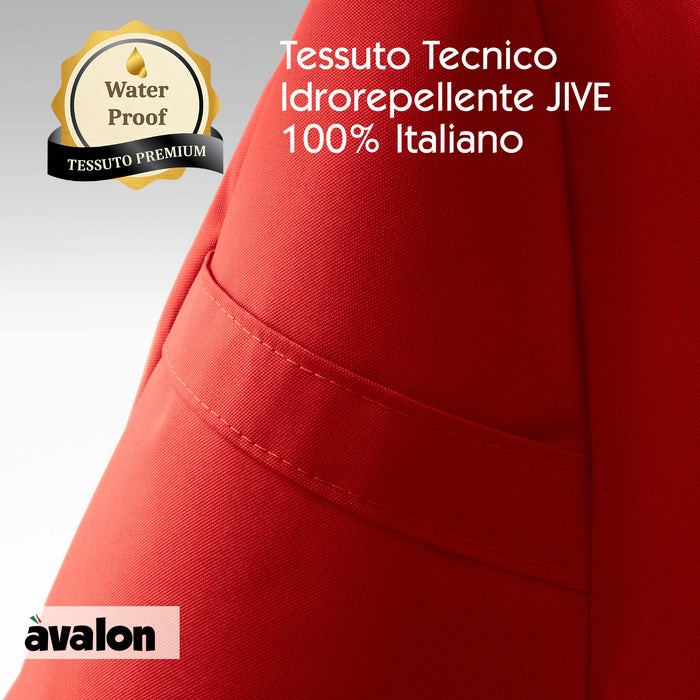 Pouf poltrona sacco Grande con braccioli Ploof, sfoderabile con sacca interna, Avalon in tessuto poliestere Jive per interno Imbottito, Antistrappo, Impermeabile Dim: Ø85 x H90 cm