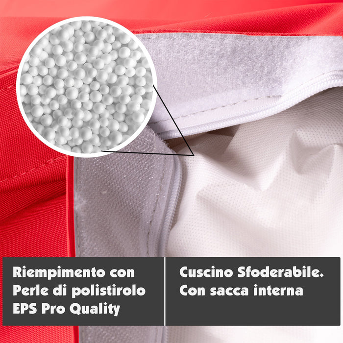 Pouf Cuscino Thin gigante sacca vuota in tessuto antistrappo impermeabile Jive per interno dim.200x140cm