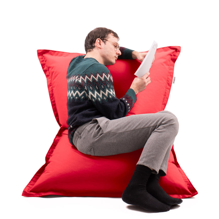 Pouf Cuscino Thin medio sacca vuota in tessuto antistrappo impermeabile Jive per interno dim.135x90 cm