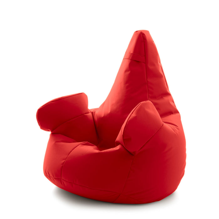 Pouf poltrona sacco Grande con braccioli Ploof, sfoderabile con sacca interna, Avalon in tessuto poliestere Jive per interno Imbottito, Antistrappo, Impermeabile Dim: Ø85 x H90 cm