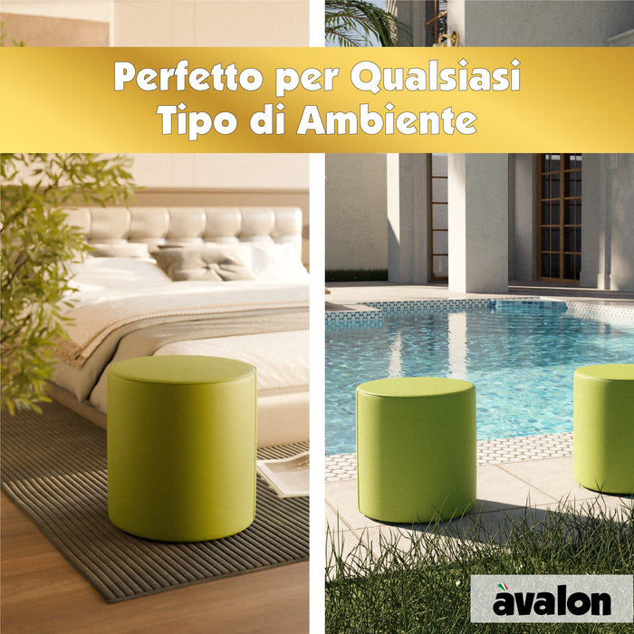 Avalon Pouf Rigido Cilindro Finta pelle Jazz per Interno ed Esterno Dim: Ø40 cm X H43 cm