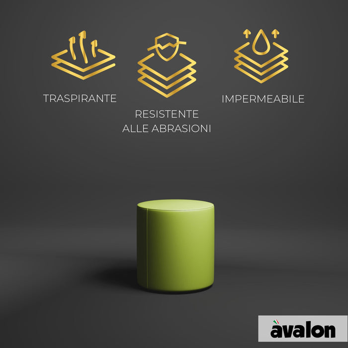 Avalon Pouf Rigido Cilindro Finta pelle Jazz per Interno ed Esterno Dim: Ø40 cm X H43 cm