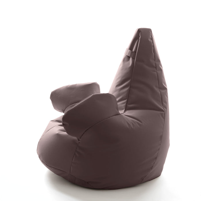 Pouf poltrona sacco Grande con braccioli Ploof, sfoderabile con sacca interna, Avalon in tessuto poliestere Jive per interno Imbottito, Antistrappo, Impermeabile Dim: Ø85 x H90 cm