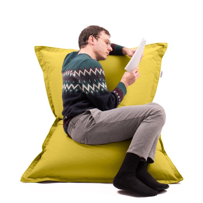 Pouf Cuscino Thin medio sacca vuota in tessuto antistrappo impermeabile Jive per interno dim.135x90 cm