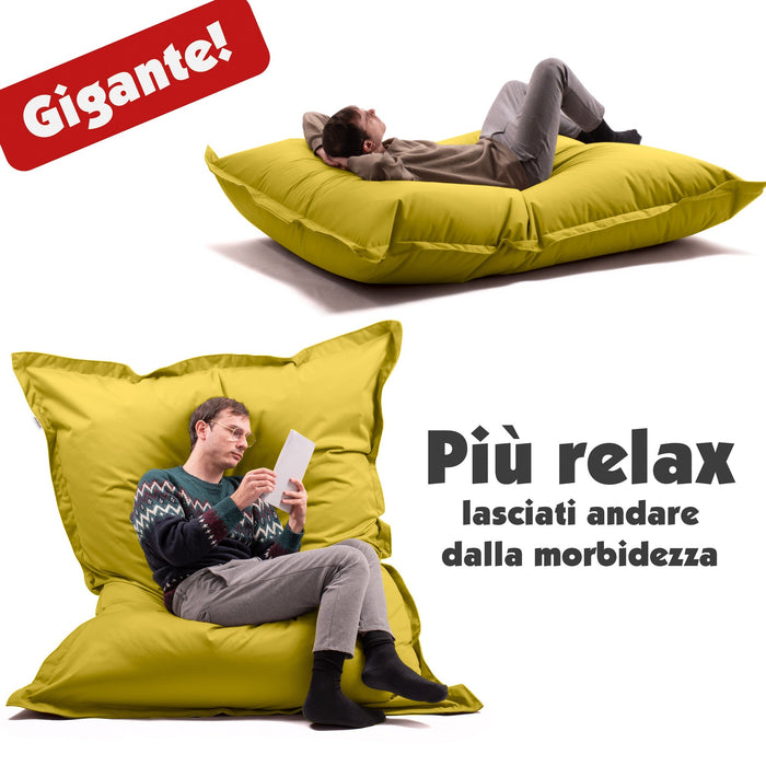 Pouf Cuscino Thin gigante sacca vuota in tessuto antistrappo impermeabile Jive per interno dim.200x140cm