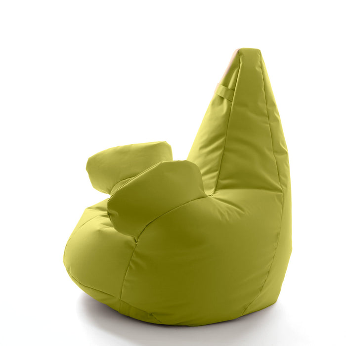 Pouf poltrona sacco Grande con braccioli Ploof, sfoderabile con sacca interna, Avalon in tessuto poliestere Jive per interno Imbottito, Antistrappo, Impermeabile Dim: Ø85 x H90 cm