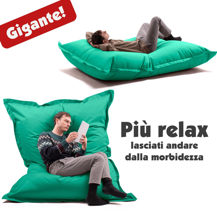 Pouf Cuscino Thin gigante sacca vuota in tessuto antistrappo impermeabile Jive per interno dim.200x140cm
