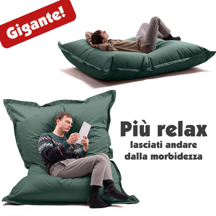 Pouf Cuscino Thin gigante sacca vuota in tessuto antistrappo impermeabile Jive per interno dim.200x140cm