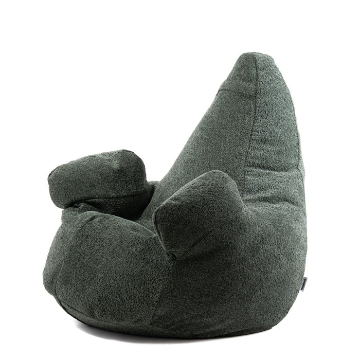 Pouf Poltrona Sacco Gigante XL Ploof Avalon in tessuto Bouclè per interno dim. Ø95 x H105 cm