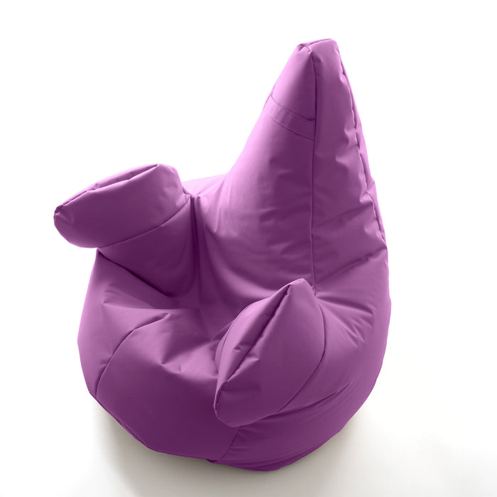Pouf poltrona sacco Grande con braccioli Ploof, sfoderabile con sacca interna, Avalon in tessuto poliestere Jive per interno Imbottito, Antistrappo, Impermeabile Dim: Ø85 x H90 cm