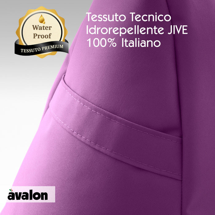 Pouf poltrona sacco Grande con braccioli Ploof, sfoderabile con sacca interna, Avalon in tessuto poliestere Jive per interno Imbottito, Antistrappo, Impermeabile Dim: Ø85 x H90 cm