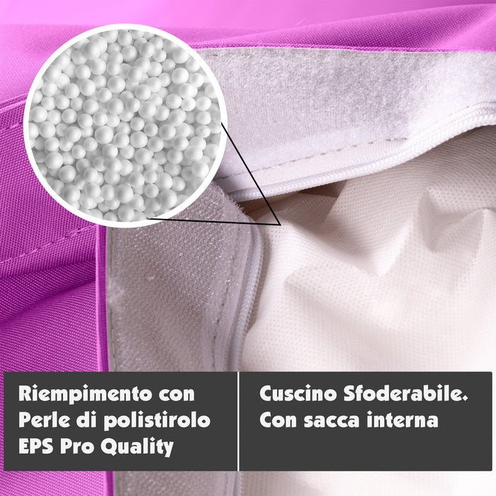 Pouf Cuscino Thin gigante sacca vuota in tessuto antistrappo impermeabile Jive per interno dim.200x140cm