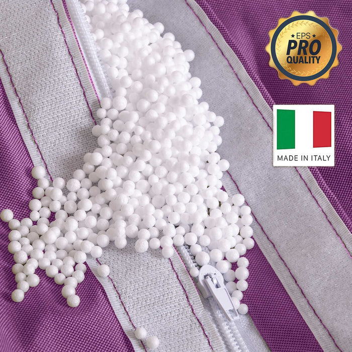 Pouf poltrona sacco Grande con braccioli Ploof, sfoderabile con sacca interna, Avalon in tessuto poliestere Jive per interno Imbottito, Antistrappo, Impermeabile Dim: Ø85 x H90 cm