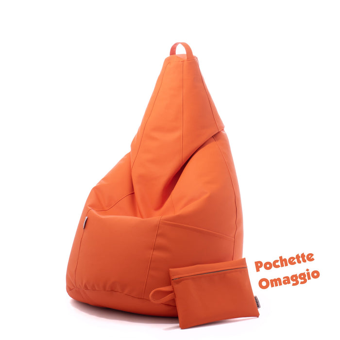 Avalon Pouf Poltrona Sacco Pera in Finta pelle Jazz di Dim. 70x130cm Made in Italy + Pochette Omaggio