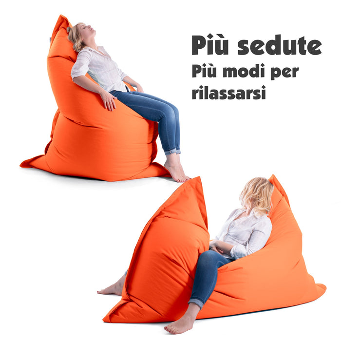 Pouf Cuscino Thin gigante sacca vuota in tessuto antistrappo impermeabile Jive per interno dim.200x140cm