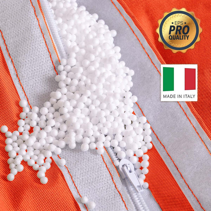 Pouf Poltrona Sacco piccola Sfoderabile con sacca interna BAG M in tessuto Samba per esterno, Antistrappo, Impermeabile, Ø68 x 107 cm