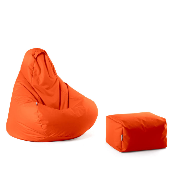 Pouf poltrona sacco Herry con poggiapiedi in omaggio, Avalon in tessuto poliestere Jive per interno. Dim: Ø80 x H90 cm