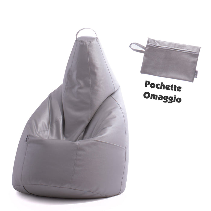 Avalon Pouf Poltrona Sacco Pera in Finta pelle Jazz di Dim. 70x130cm Made in Italy + Pochette Omaggio