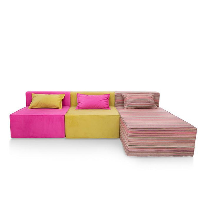 Magia Divano Doppia Poltrona Con Chaise Longue Viola - Tessuto Softhand - Avalon