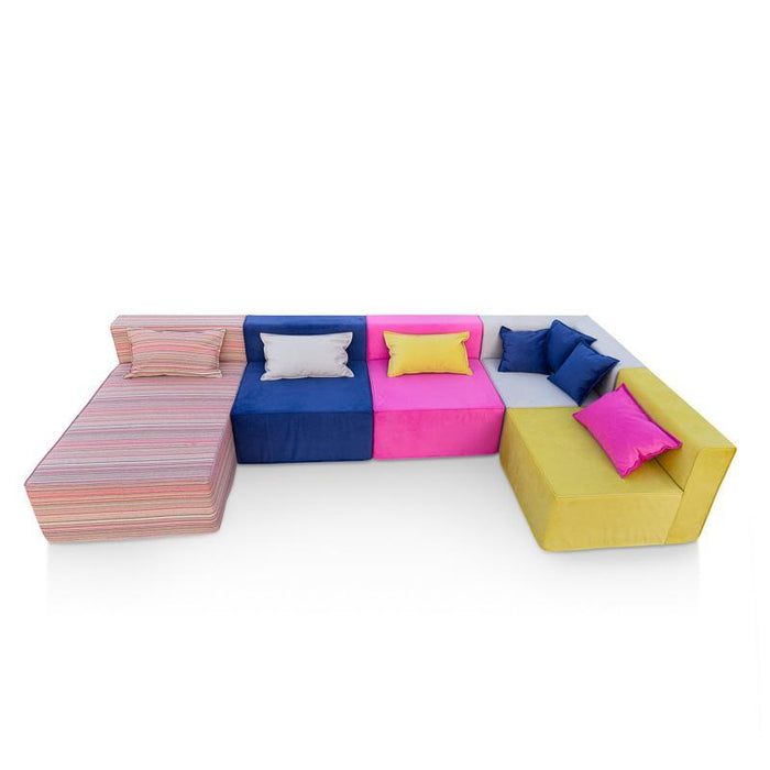 Magia Divano Tripla Poltrona Con Chaise Longue E Angolo - Tessuto Softhand - Avalon