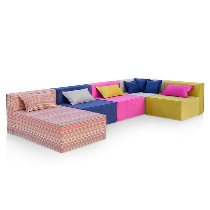 Magia Divano Tripla Poltrona Con Chaise Longue E Angolo - Tessuto Softhand - Avalon