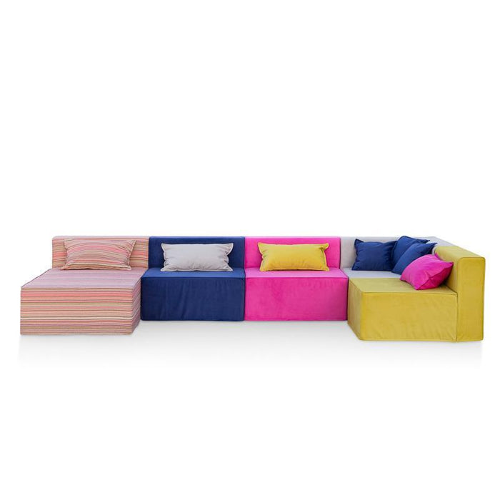 Magia Divano Tripla Poltrona Con Chaise Longue E Angolo - Tessuto Softhand - Avalon