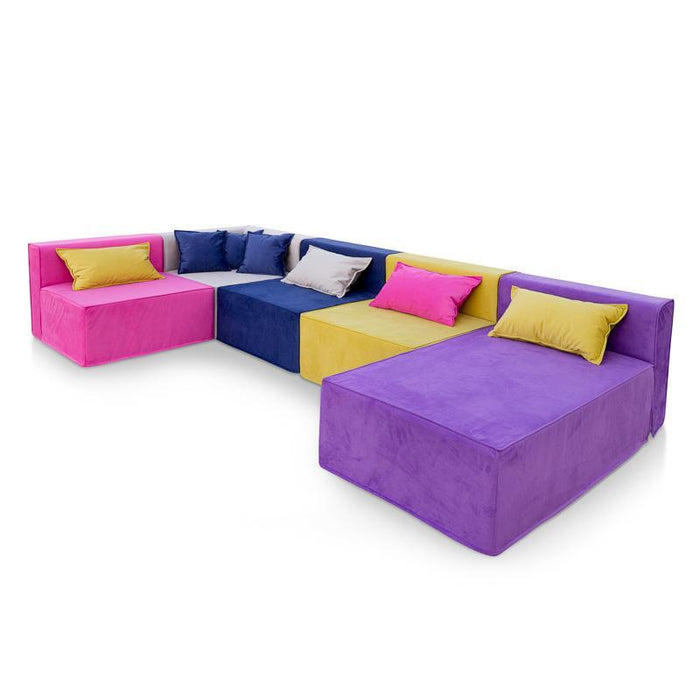 Magia Divano Tripla Poltrona Con Chaise Longue E Angolo - Tessuto Softhand - Avalon