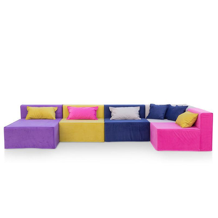 Magia Divano Tripla Poltrona Con Chaise Longue E Angolo - Tessuto Softhand - Avalon
