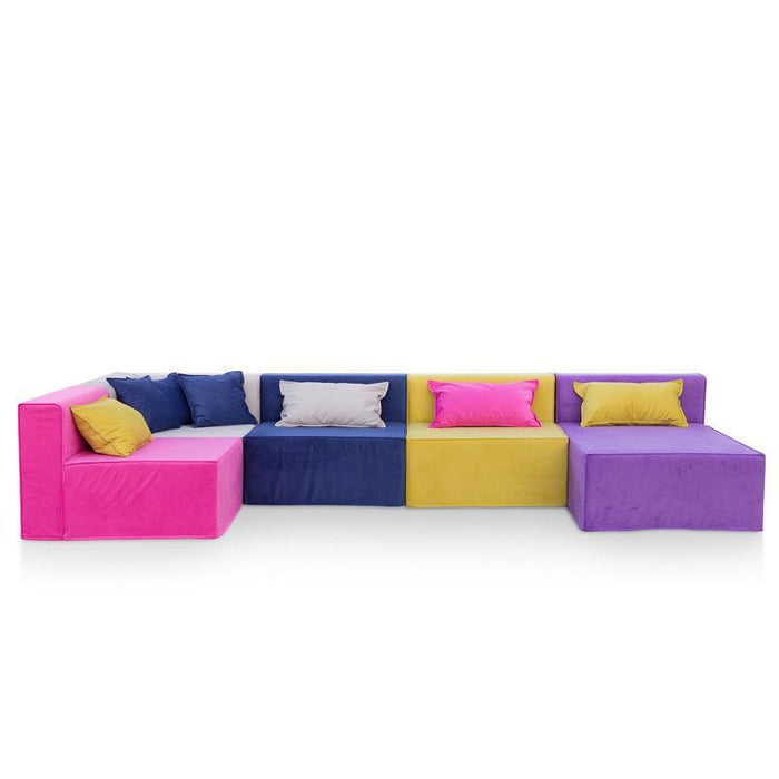 Magia Divano Tripla Poltrona Con Chaise Longue E Angolo - Tessuto Softhand - Avalon