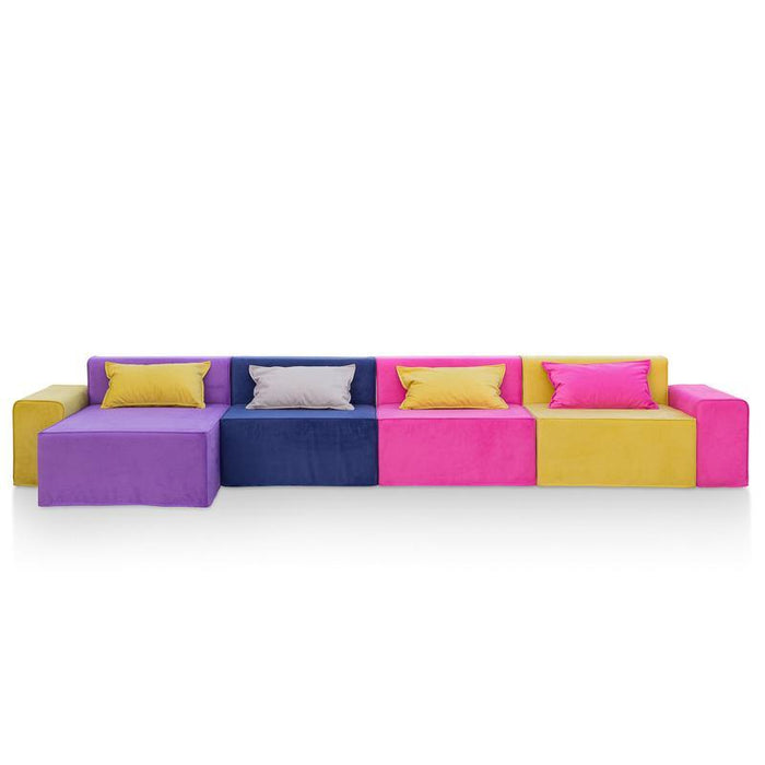 Magia Divano Tripla Poltrona Con Chaise Longue e braccioli - Tessuto Softhand - Avalon